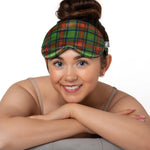 Tartan Green Silk Eye Mask - 22 Momme Pure Mulberry Silk Sleep Mask UK