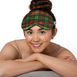 Tartan Green Silk Eye Mask - 22 Momme Pure Mulberry Silk Sleep Mask UK