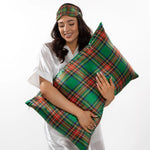 Tartan Green Silk Pillowcase - 22 Momme Pure Mulberry Silk Pillowcase UK