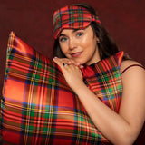 Tartan Red Silk Pillowcase - 22 Momme Pure Mulberry Silk Pillowcase UK