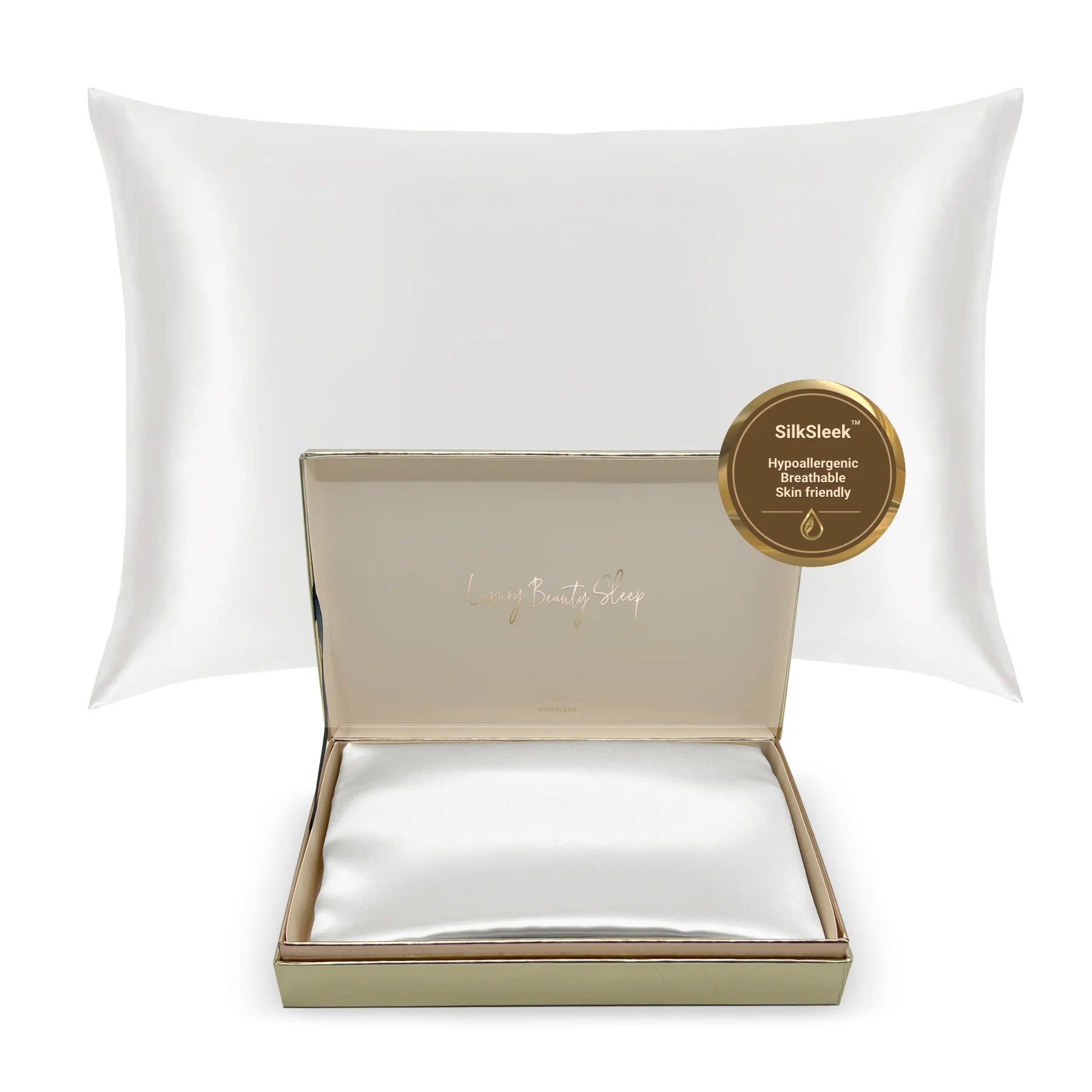 White Silk Pillowcase - 22 Momme Pure Mulberry Silk Pillowcase UK