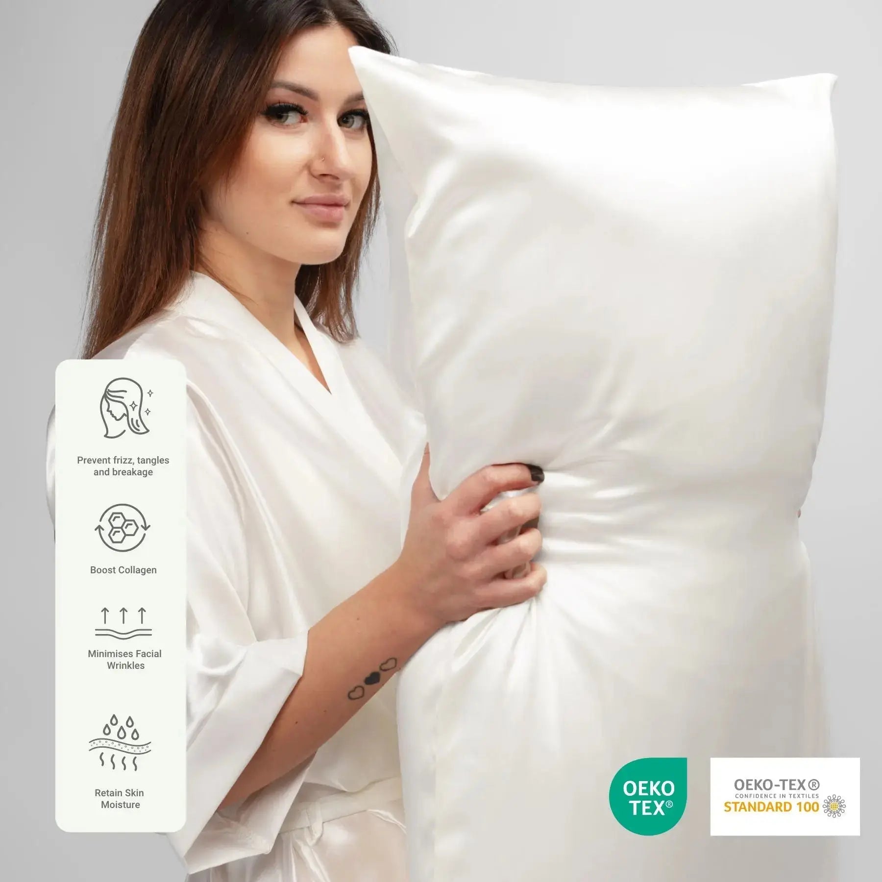 White Silk Pillowcase - 22 Momme Pure Mulberry Silk Pillowcase UK