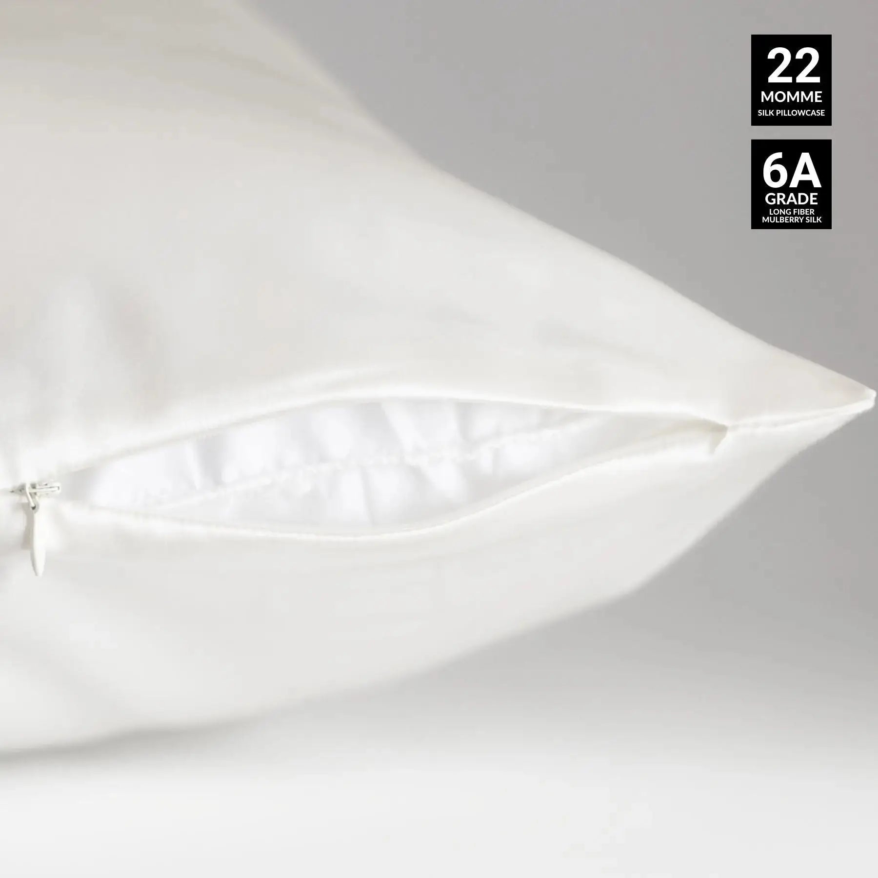 White Silk Pillowcase - 22 Momme Pure Mulberry Silk Pillowcase UK