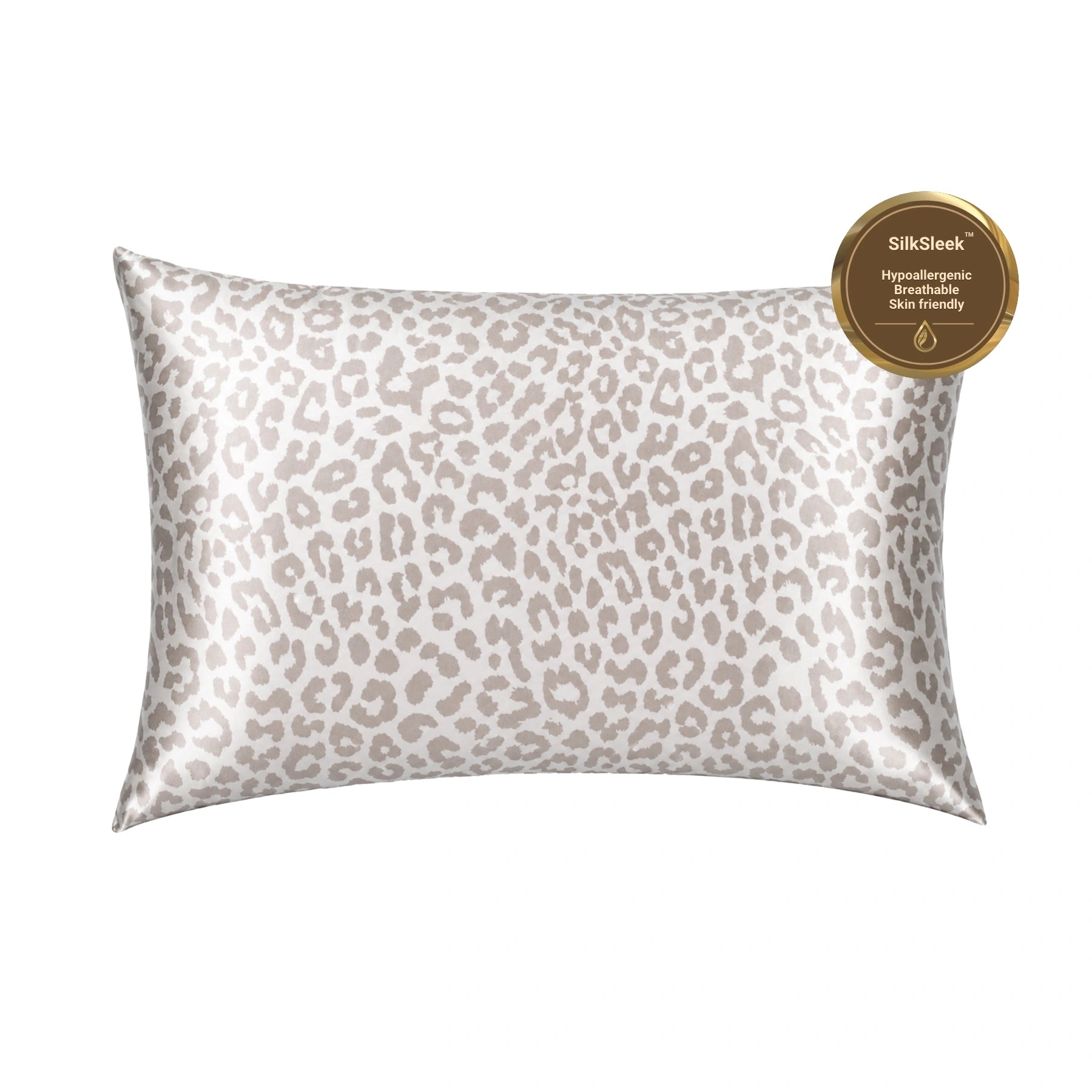 Leopard print silk pillowcase