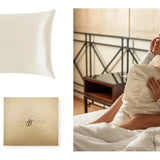 Ivory Silk Gift Set - 22 Momme Mulberry Silk Pillowcase Eye Mask Scrunchies UK