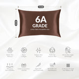 Chocolate Silk Pillowcase - 22 Momme Pure Mulberry Silk Pillowcase