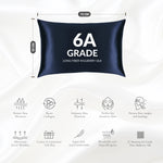 Navy Silk Pillowcase - 22 Momme Pure Mulberry Silk Pillowcase