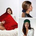 Signature Silk Gift Set - 22 Momme Mulberry Silk Pillowcase Eye Mask Scrunchies UK