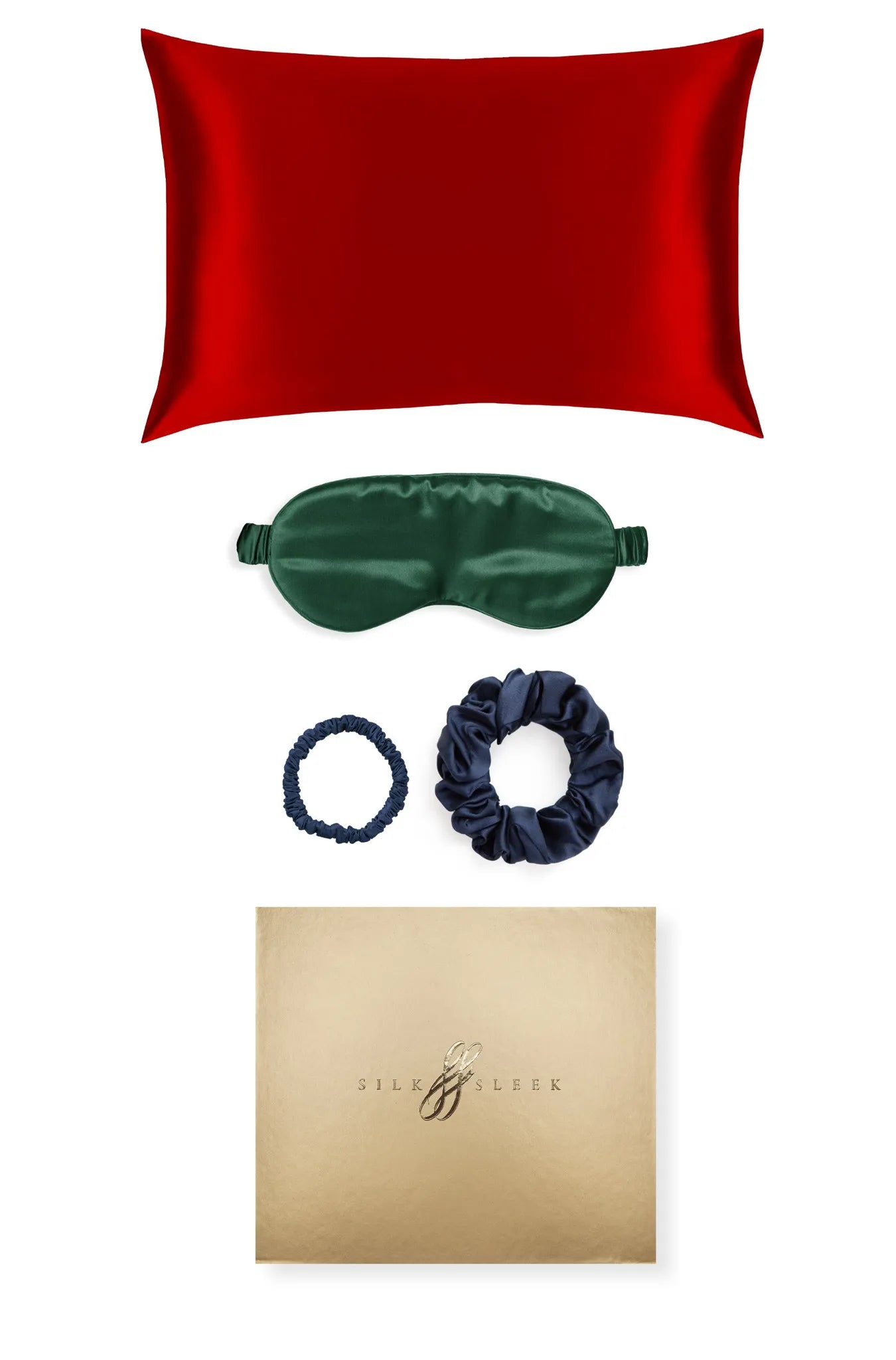 Signature Silk Gift Set - 22 Momme Mulberry Silk Pillowcase Eye Mask Scrunchies UK