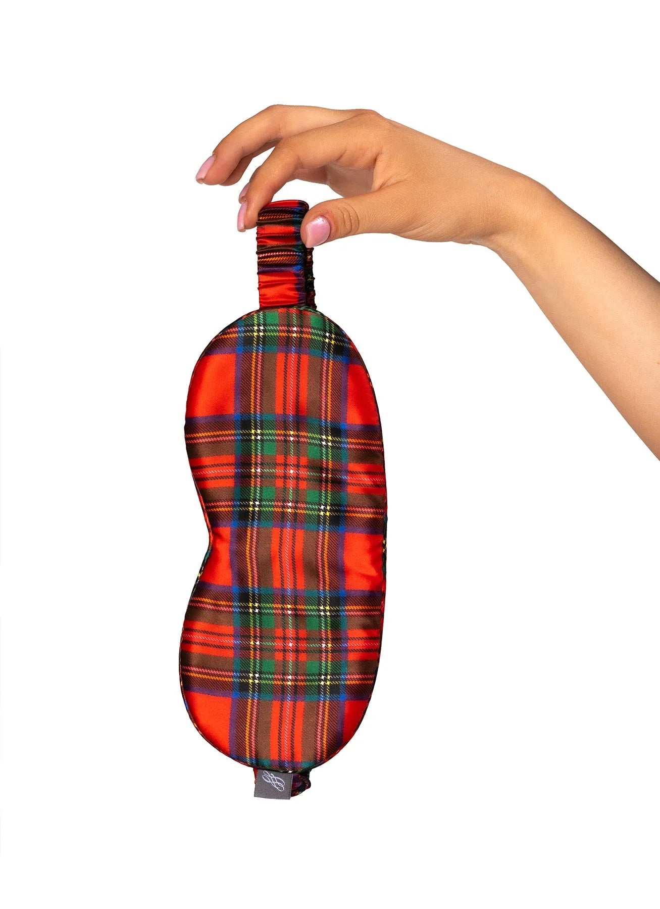 Tartan Red Silk Eye Mask - 22 Momme Pure Mulberry Silk Sleep Mask UK