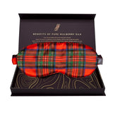 Tartan Red Silk Eye Mask - 22 Momme Pure Mulberry Silk Sleep Mask UK