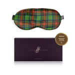 Tartan Green Silk Eye Mask - 22 Momme Pure Mulberry Silk Sleep Mask UK