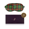 Tartan Green Silk Eye Mask - 22 Momme Pure Mulberry Silk Sleep Mask UK