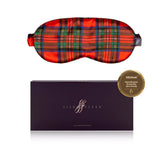 Tartan Red Silk Eye Mask - 22 Momme Pure Mulberry Silk Sleep Mask UK